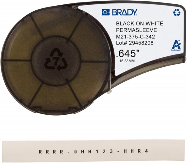 M21-375-C-342 Трубка термоусадочная Brady 8.5мм/2.10м, черный на белом 